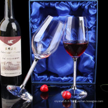 Haute qualité personnalisé promotion cadeau diamant cristal rouge verre à vin